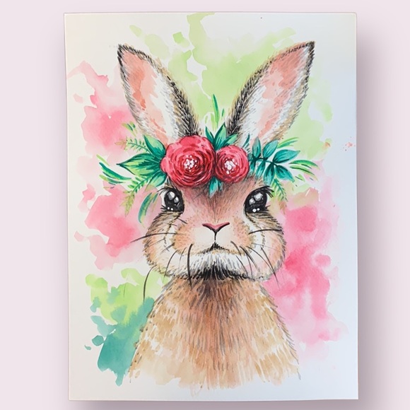 SALE!! Cottontail bunny painting handmade.   2 - Picture 5 of 6